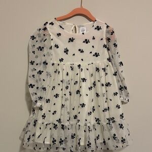 GAP Kids Ivory and Navy Floral Dress